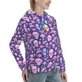 thumbnail image 6 of Fotbe mushroom rainbow color Skull Pattern Womens Long Sleeve Hoodie, Pullover Hooded Sweatshirt, Kangaroo Pocket Hoodie with Eye-catching Drawstrings-XX-Large, 6 of 7