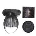 thumbnail image 3 of Extensiones de cabello sintético 3D con flequillo y clip frontal Negro natural, 3 of 7