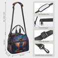 thumbnail image 2 of Balery Starry Sky Meditating Fox Bolsa de Almuerzo Impresa, Caja de Almuerzo Reutilizable, Bolsa Térmica Aislada para Almuerzo, Bolsa Antiderrames, 2 of 7