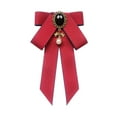 thumbnail image 2 of Milageto Bow Tie Ribbon Brooch Pre Tied Bow Tie Bowknot Shirt Tie for Student Uniform Red, 2 of 8
