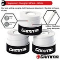 thumbnail image 5 of GAMMA Supreme Overgrip in White (3 Pk), 5 of 13