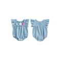 thumbnail image 2 of Baby Toddler Girl Romper 3 6 9 12 Months Smocked Flower Embroidery Flying Sleeve Newborn Jumpsuit Perfect for Summer, 2 of 9