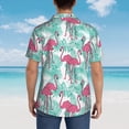 thumbnail image 4 of Susaid Flamingo Print Short Sleeve Shirts Button Down Casual Shirts Summer Beach Aloha Button Down Short Sleeve for Men ,Medium, 4 of 7