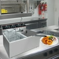 thumbnail image 6 of Commercial Deep Fryer with 2 Basket, 12.6QT/12L Countertop Electric Deep Fryer with Double Tanks and Temperature Control for Restaurant and Home Use, 1500 W+1500 W, 6 of 8