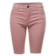 thumbnail image 2 of A2Y Women's Mid Rise Cutoff Fray Hem Bermuda Shorts Pink M, 2 of 5