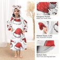 thumbnail image 3 of FORMRS Wearable Blanket Hoodie with Sleeves for Kids Cozy Flannel Sweatshirt, Red Santa Hats Pattern, 3 of 7