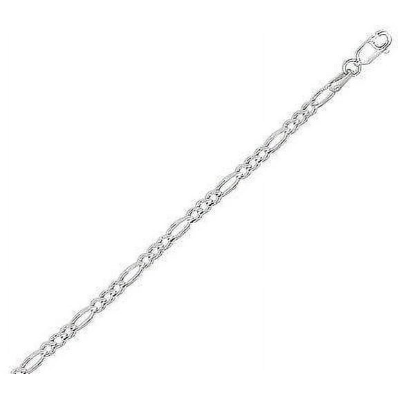Ritastephens Sterling Silver Figaro Chain Necklace 18inches For Teens, Adult, Male and Female