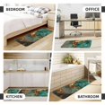 thumbnail image 6 of Bingfone 2 Pcs Kitchen Rugs and Mats,Cushioned Anti-Fatigue Floor Mat,PVC Non-Slip Kitchen Rug Set for Kitchen,Laundry Room,Sink 17"x47"+17"x29" - Emerald Color Gold Marble, 6 of 6