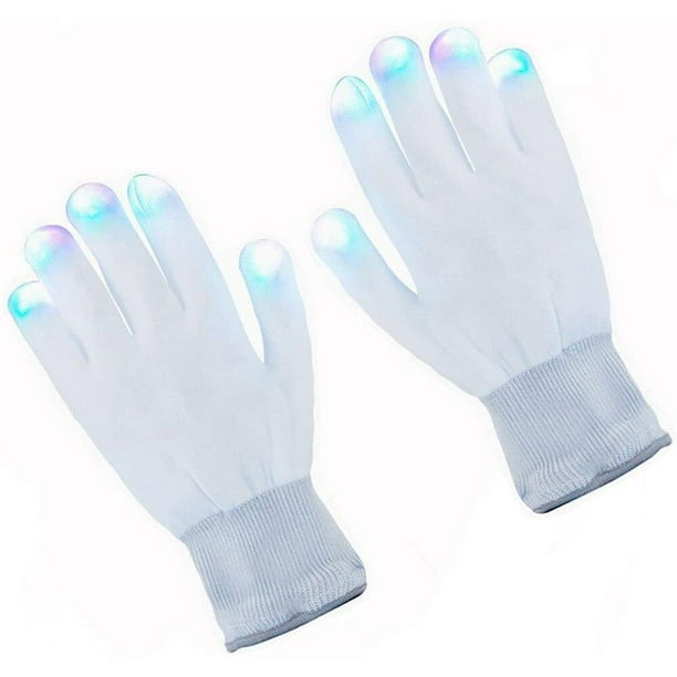 Greyghost LED Gloves Finger Lights Fingertips Flashing 3 Colors 6 Modes