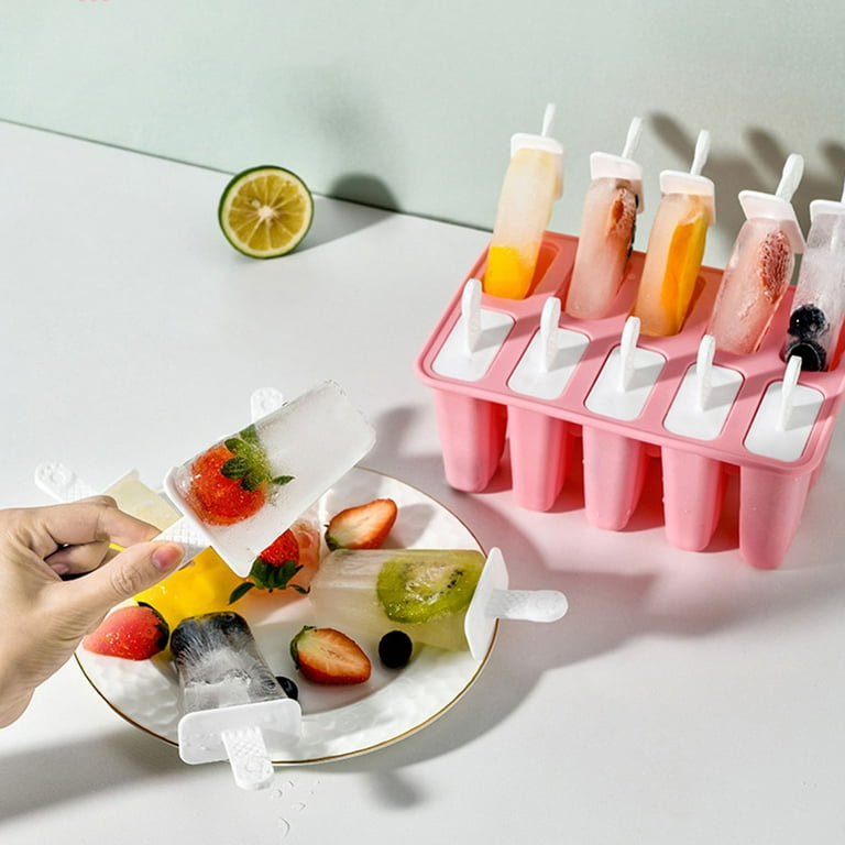 Mychoice Mchoice Popsicle Molds Silicone Ice Pop Mold, 10 Pieces BPA Free Popsicle Mold Reusable Easy Release Ice Pop Maker with Cleaning Brush and Funnel
