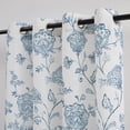 thumbnail image 4 of Exultantex European Floral Grommet Curtain 52x84 Inch, Semi-Sheer Blue for Bedroom, 4 of 5
