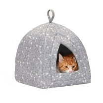 FurHaven Decorator Print Tent Pet Bed for Cats & Small Dogs - Gray Terrazzo