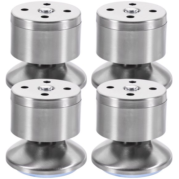 Milisten 4pcs Stainless Steel Cabinet Foot Adjustable Support Foot Type Sofa Foot Furniture Cabinet Feet Pad (Solid Steel)