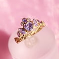 thumbnail image 4 of Womens Open Ring Adjustable Crown Design Gold Ring Silver Ring Metal Ring Electroplated Elegant Fashion Ring Crown Ring for Women Jewelry, 4 of 6