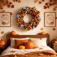 thumbnail image 5 of Bcylexb Fall Floral Wreaths for Front Door, 15.7" Artificial Maple Leaf Wreaths Realistic Hanging Door Wreath for Entry Porch Window Wall Indoor Outdoor Home Decor, 5 of 5