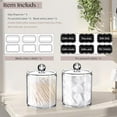 thumbnail image 2 of SheeChung 2 Pack Qtip Dispenser Apothecary Jars Bathroom with Labels - Qtip Holder Storage Canister Clear Plastic Acrylic Jar for Cotton Ball,Cotton Swab,Q-tips,Cotton Rounds (Small), 2 of 10