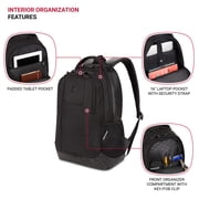 SWISSGEAR Cecil 5505 Laptop Backpack for Work, School, College, Office, Everyday, Black Hex, 18-Inch