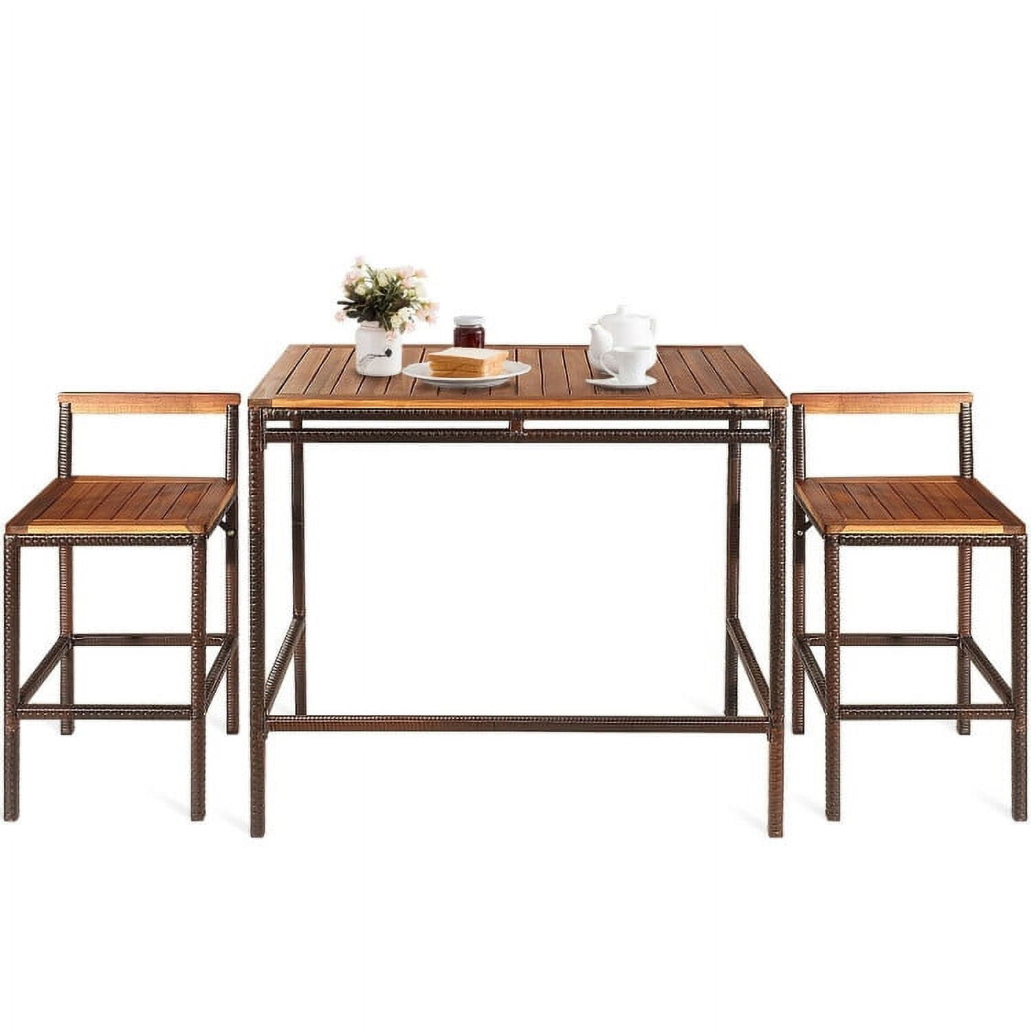 Aimee Lii 3 Pieces Patio Rattan Wicker Bar Dining Furniture Set, Outdoor Patio Furniture Aimee Lii 3 Pieces Patio Rattan Wicker Bar Dining Furniture Set, Outdoor Patio Furniture
