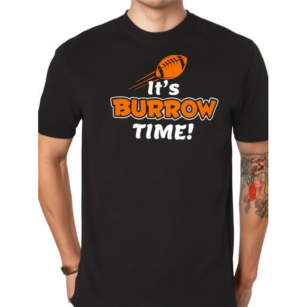 Cincinnati Burrow Time Men's T-Shirt for Football Fans Sports Fan Graphic Tees Funny shirt Cotton Short sleeve Breathable Comfortable DIY Casual Sports Halloween and Christmas gifts Tee For