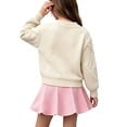 thumbnail image 5 of Ashirexll Girls' Clothing Sets 2 Piece Long Sleeve Round Neck Button Cardigan with Knit Skirt Set for 1-8 Years, 5 of 5