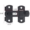 thumbnail image 2 of Pestillos para puertas de granero, acero inoxidable negro mate de 2,75" x 2,02", 2 of 5