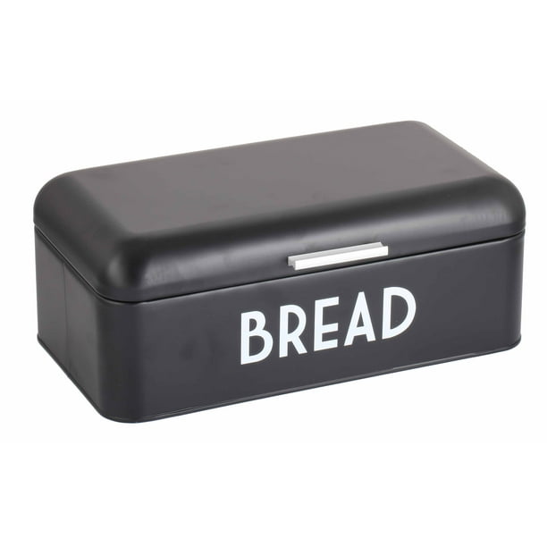 Home Basics Metal Bread Box, Black