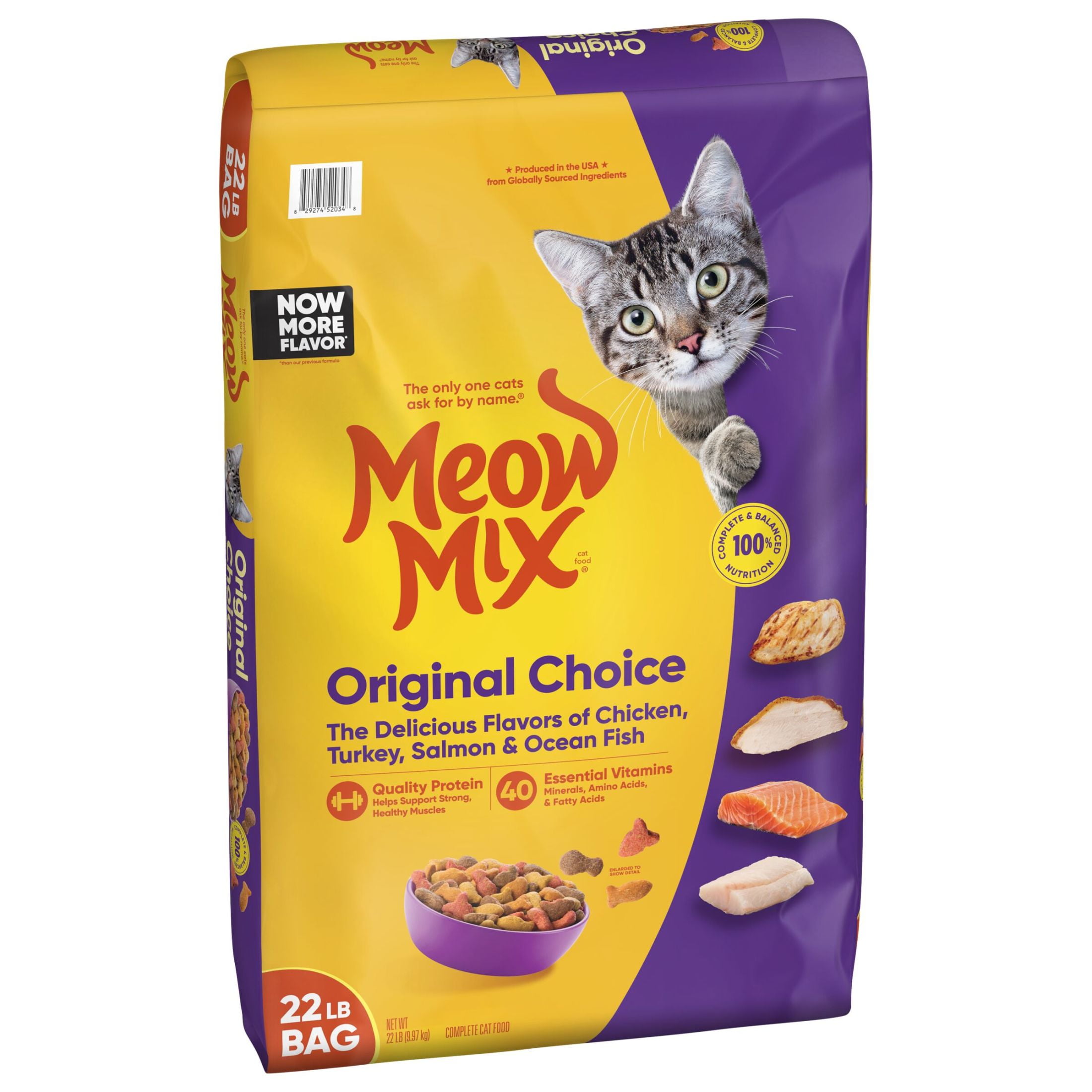 Meow Mix Original Choice 30lb Dry Cat Food Premium Protein Essential Fatty Acids 100 Balanced Nutrition Walmart