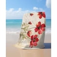 thumbnail image 4 of Red Flowers Beach Towels Oversized Super Absorbent, Retro Farmhouse Botanical Floral Painting Lightweight Bath Towel Quick Dry Sets For Bathroom/Pool/Rv Camping/Beach Play/Gym Room/Picnic 35"x70", 4 of 8