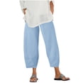 thumbnail image 1 of VEKDONE Womens Linen Long Pants Light Blue XXL, 1 of 5