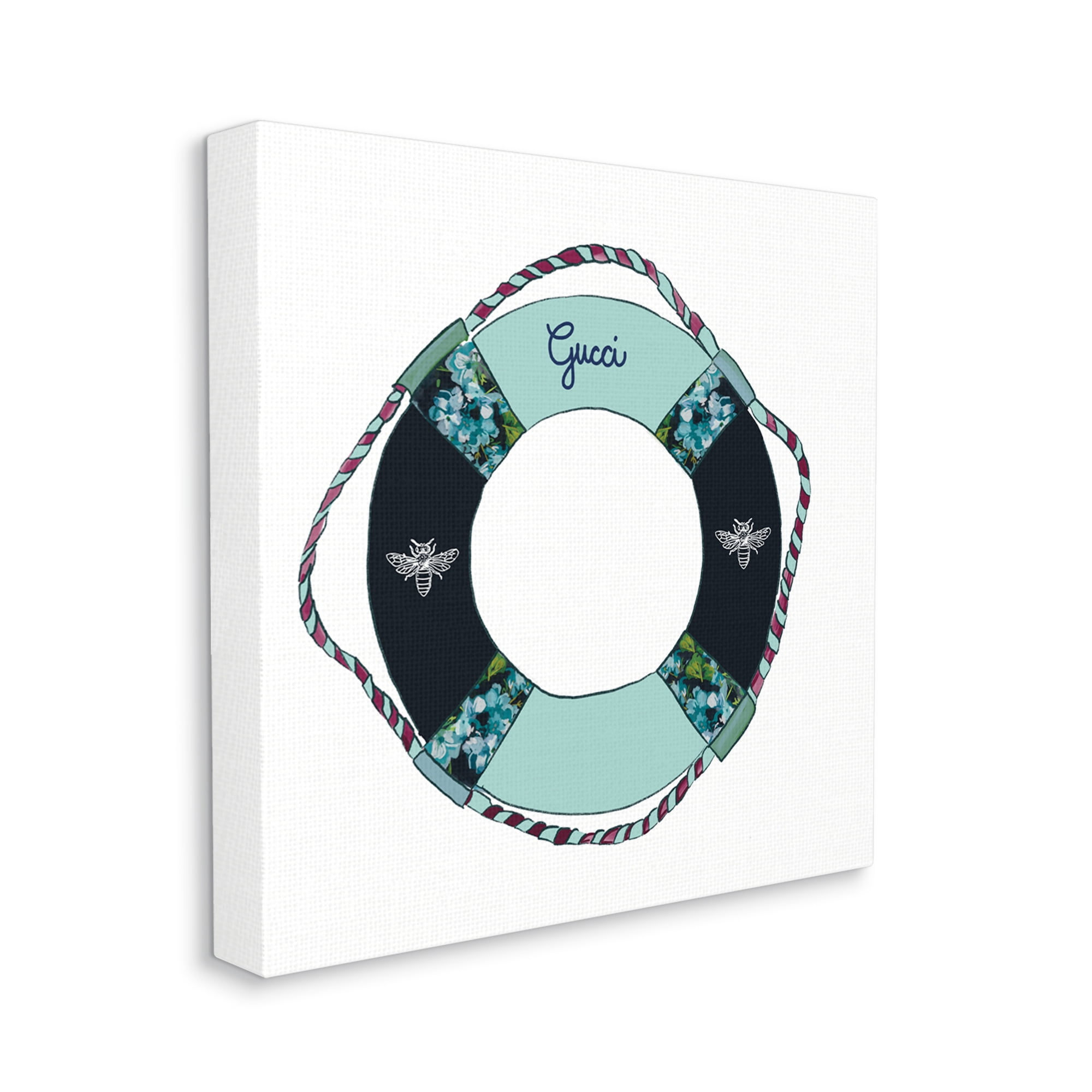 Stupell Industries Trendy Nautical Life Buoy Glam Style Pattern Graphic Art Gallery Wrapped Canvas Print Wall Art, Design by Amelia Noyes