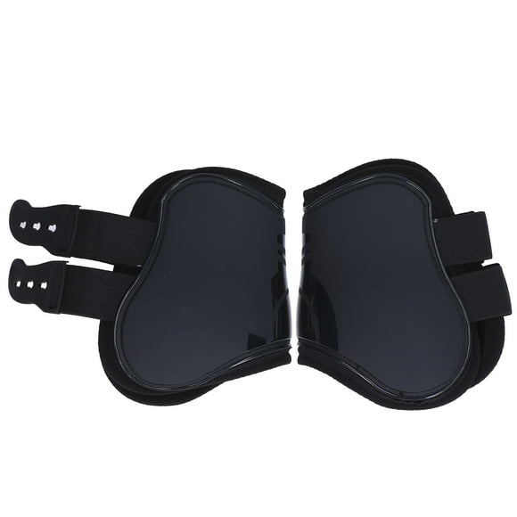 Horse Tendon Boots Set, Horse Boot Protection Buffering PU Shell Accurate For Horses Black Hind Legs