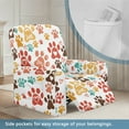 thumbnail image 3 of HELLHERO Fitted Recliner Chair Covers Slipcovers Animal Paw Print Cover for Recliner Chair with Foot Rest Comfortable Soft Couch Cover for Reclining Sofa, 3 of 8