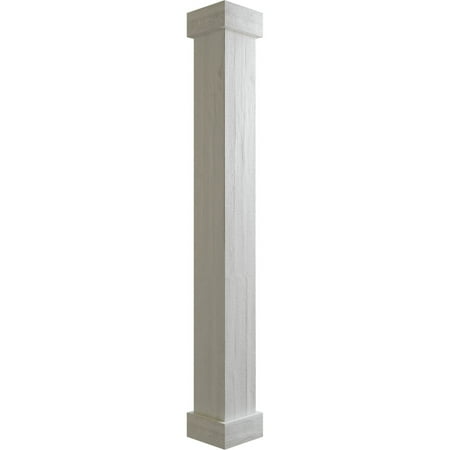 

Ekena Millwork 18 W x 5 H Rough Sawn Endurathane Faux Wood Non-Tapered Square Column Wrap with Standard Capital & Base