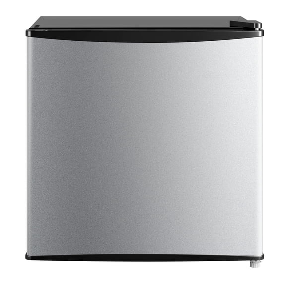 Open Box Mainstays 1.7 Cu. ft. Single Door Mini Refrigerator, Stainless Steel Look