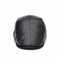 thumbnail image 6 of BELTNOV Men's Leather Flat Cap Vintage Ivy Newsboy Driving Hat Adjustable Faux Leather Golf Cabbie Hat for Fall Black, 6 of 9