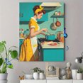 thumbnail image 4 of Qisvanset Retro Kitchen Cooking Woman Canvas Wall Art 15.75x11.81 Inches, 4 of 8
