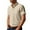 Khaki, variant on Sentmoon Mens Dress Shirts Plus Size Loose Turndown Collar Short Sleeve Linen Tops for Men with Pockets Button Down Solid Color Mens Outfits Trendy for Vacation Coffee S