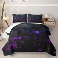 thumbnail image 2 of Erosebridal Neon Geometric Plaid Quilt Full,Modern Minimalist Print Full Bedspread Sets For Boys,3pcs, 2 of 7