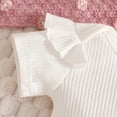 thumbnail image 6 of Newborn Kids Summer Two-Piece Outfit Short Sleeve Ribbed Romper Bodysuit Cartoon CatBowknot Suspender Shorts Headband Girl Outfits Kids Clothes Size 3-6 Months, 6 of 9