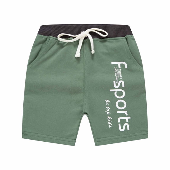 JSGEK 6-7 Years Kids Boys Solid Color Elastic Waist Shorts Boys' Athletic Shorts Regular Fit Summer Shorts Comfort Soft Green