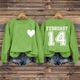 thumbnail image 2 of UPPADA Valentine's Day Women's Sweater Crew Neck Heart Print Long Sleeve Pullover Top Casual Knitted Sweatshirt for Romance Mint Green,M, 2 of 7