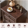 thumbnail image 4 of Buildhom Farmhouse 3-Drawer Nightstand with Solid Wood Legs, Rustic End Table for Bedroom & Living Room, Walnut, 4 of 8