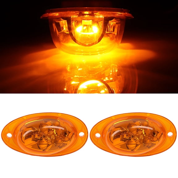 CCIYU 2pcs Fender Marker Amber 12V 5LED Turn Signal Indicator Light Waterproof Clearance Lights Side Marker Assembly Compatible with Truck Bus Boat SUV ATV Trailer