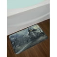 thumbnail image 2 of Halloween Bath Mat, Halloween Design with Gothic Haunted House Dark Sky and Leafless Trees Spooky Theme, Non-Slip Plush Mat Bathroom Kitchen Laundry Room Decor, 29.5 X 17.5 Inches, Teal, Ambesonne, 2 of 2