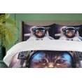 thumbnail image 4 of Ambesonne Space Cat Duvet Cover Sets, Cosmos Cluster Zodiac, 2-Queen, White and Dark Blue, 4 of 7