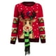 thumbnail image 4 of Suéter navideño con luces LED para mujer, jersey de punto con renos de dibujos animados navideños, suéter de ganchillo peludo para mujer, otoño e invierno 2023, 4 of 4