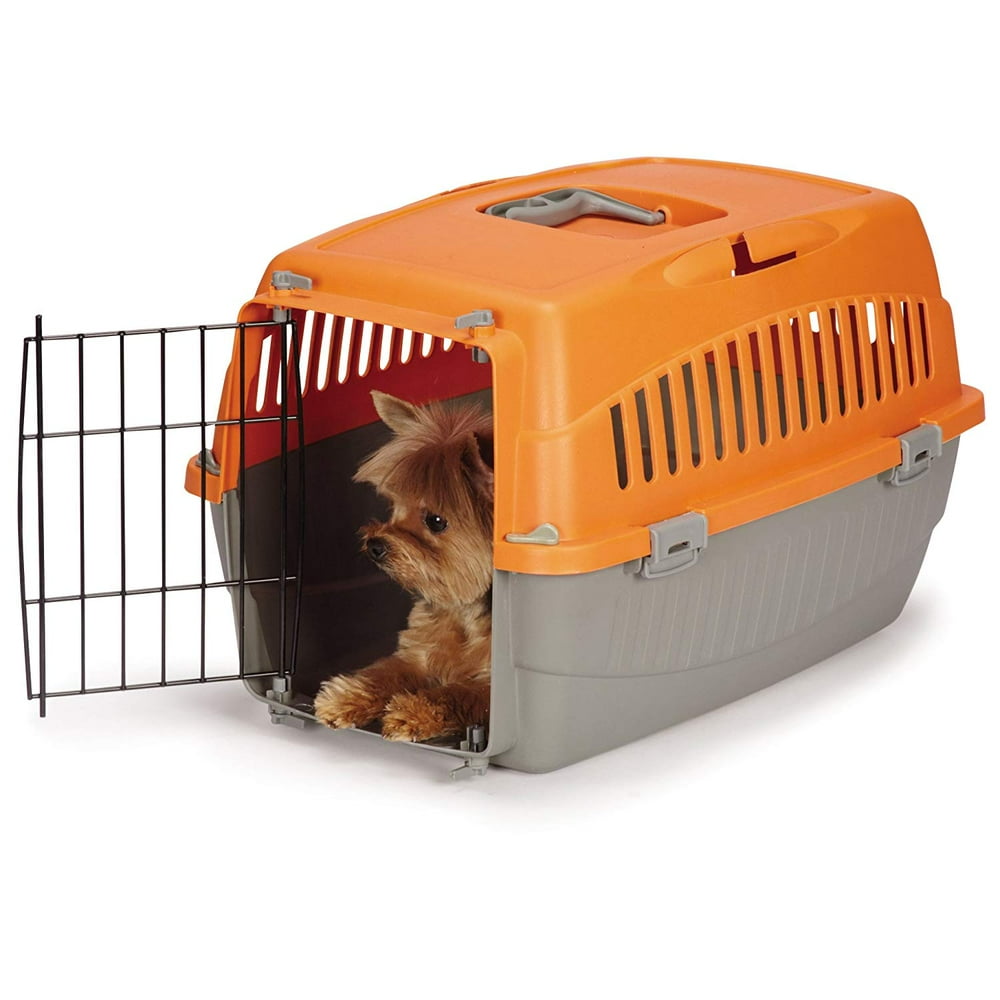 Carry Me Plastic Dog Crate, Orange, Small, 23"L x 14"W x 8"H Walmart