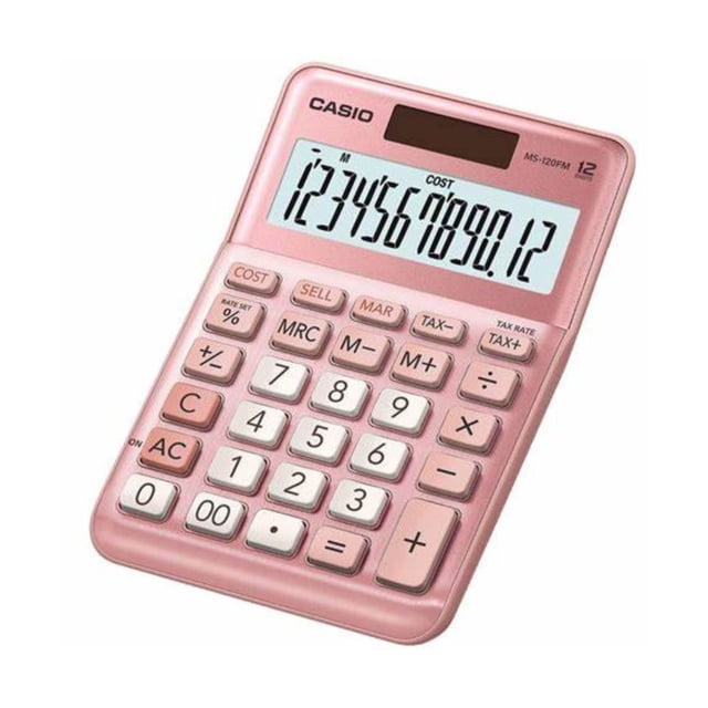 Calculadora Escritorio Casio Ms-120fm Rosa 12 Digitos