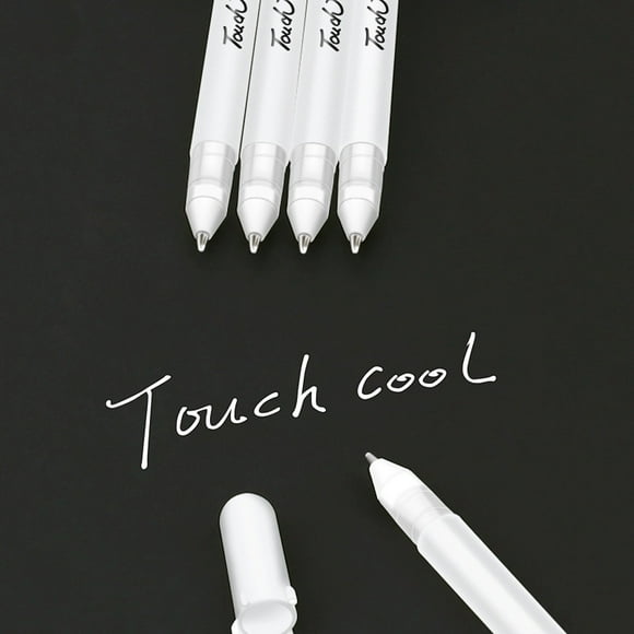 RXIRUCGD Gel Ink Pens, Fine Point, 0.8mm, White Ink, 6 Count