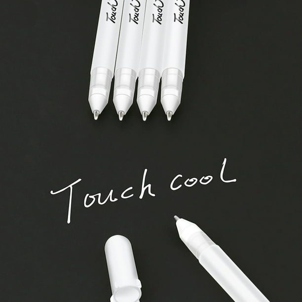 Teissuly Highlighter White Painting Pen Gel Pen Fine Point Tip Line Outline Pens for Illustration Design Black Paper Record 15ml
